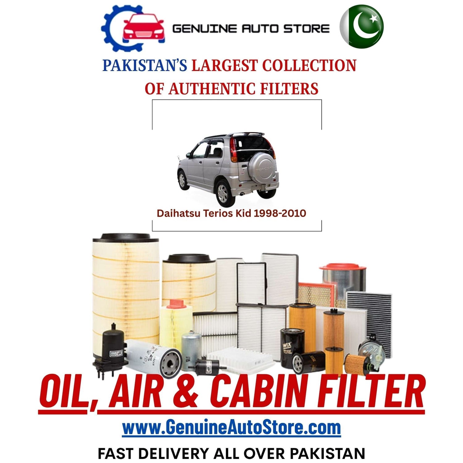 Genuine Daihatsu Terios Kid 1998–2010 Filters in Pakistan – Genuine Auto Store