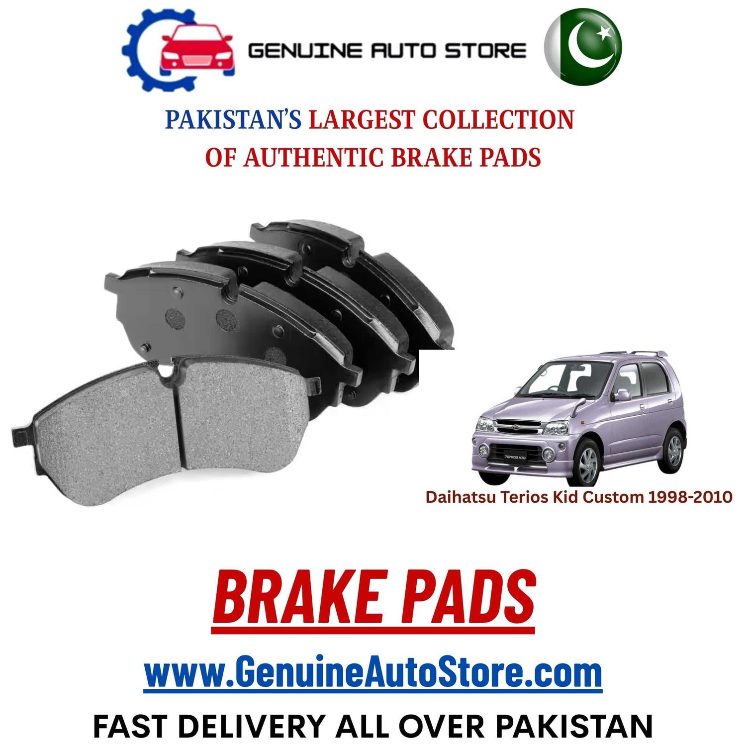 Genuine Daihatsu Terios Kid Custom 1998–2010 Brake Pads in Pakistan – Genuine Auto Store
