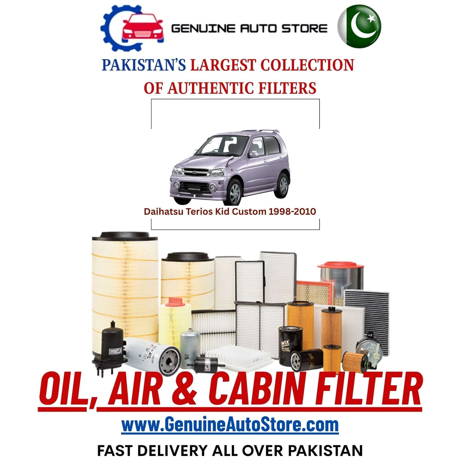Genuine Daihatsu Terios Kid Custom 1998–2010 Filters in Pakistan – Genuine Auto Store