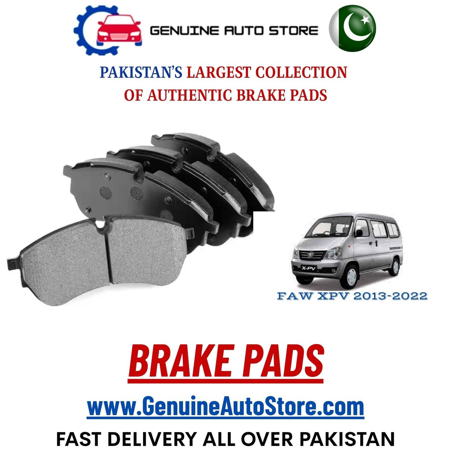 Genuine FAW XPV 2013–2022 Brake Pads in Pakistan – Genuine Auto Store