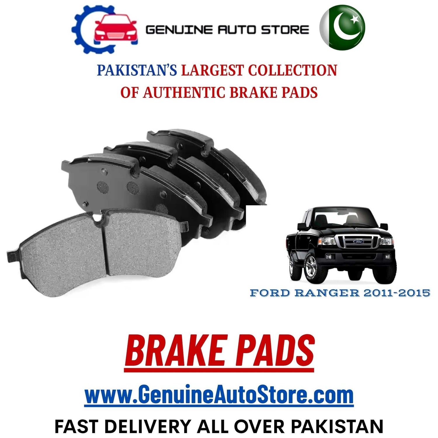 Genuine FORD RANGER 2011–2015 Brake Pads in Pakistan – Genuine Auto Store