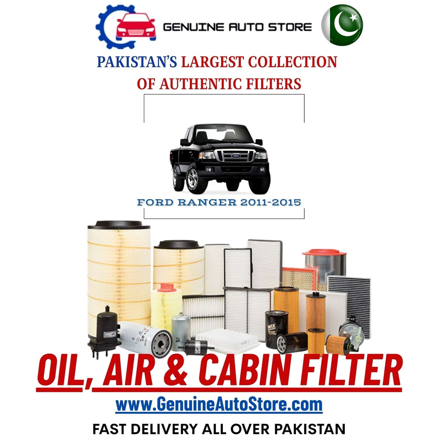 Genuine FORD RANGER 2011–2015 Filters in Pakistan – Genuine Auto Store