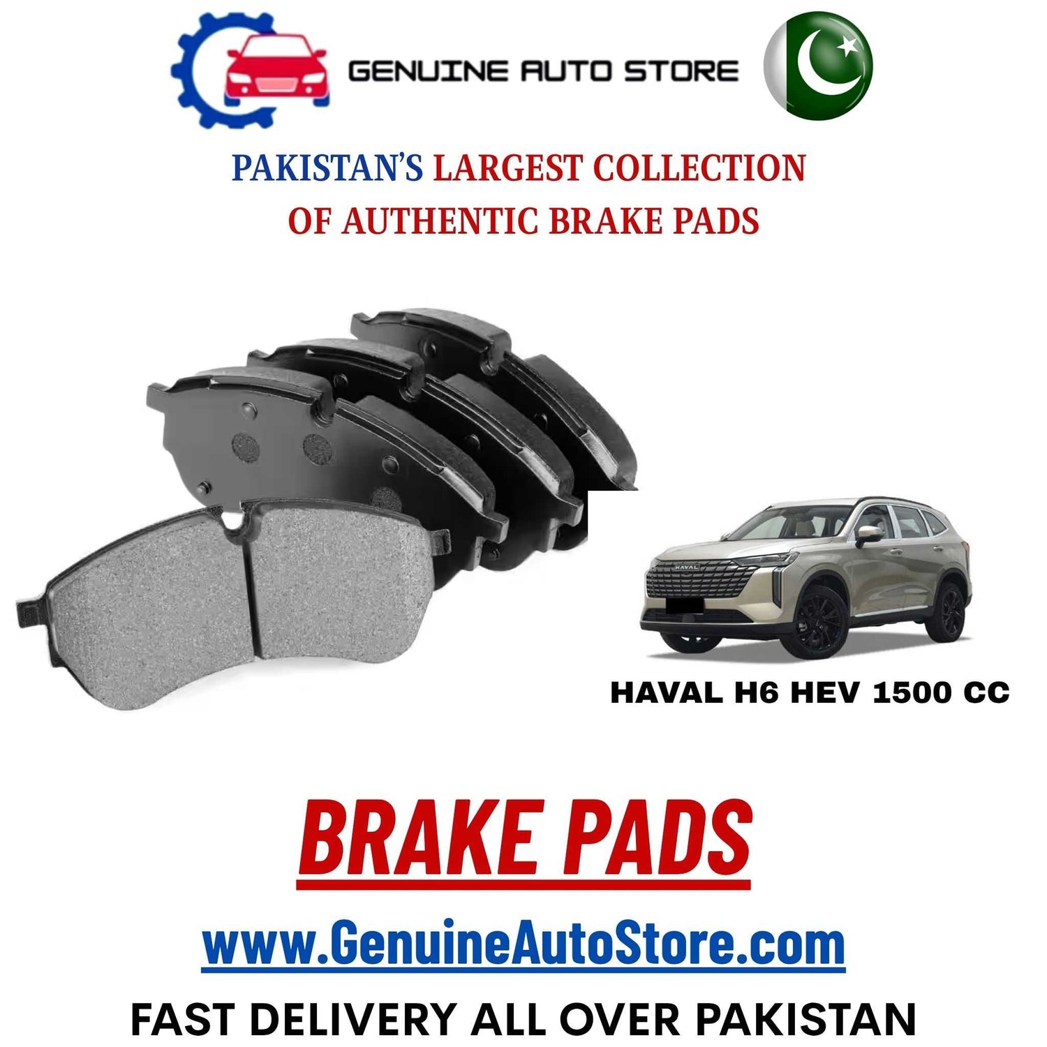 Genuine HAVAL H6 HEV 1500 CC Brake Pads in Pakistan – Genuine Auto Store