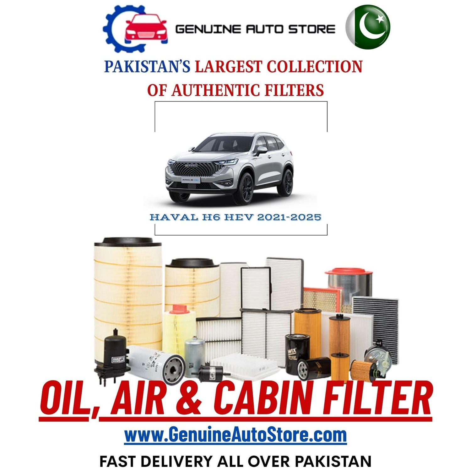 Genuine HAVAL H6 HEV 2021–2025 Filters in Pakistan – Genuine Auto Store