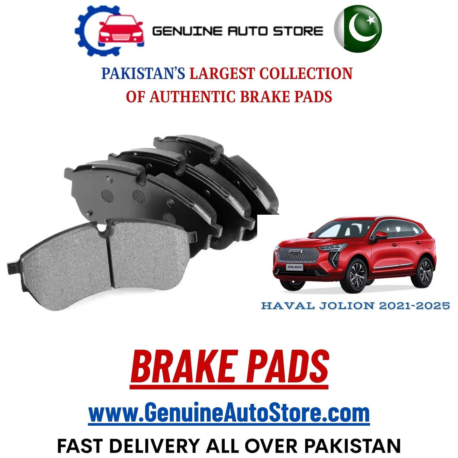 Genuine HAVAL JOLION 2021–2025 Brake Pads in Pakistan – Genuine Auto Store
