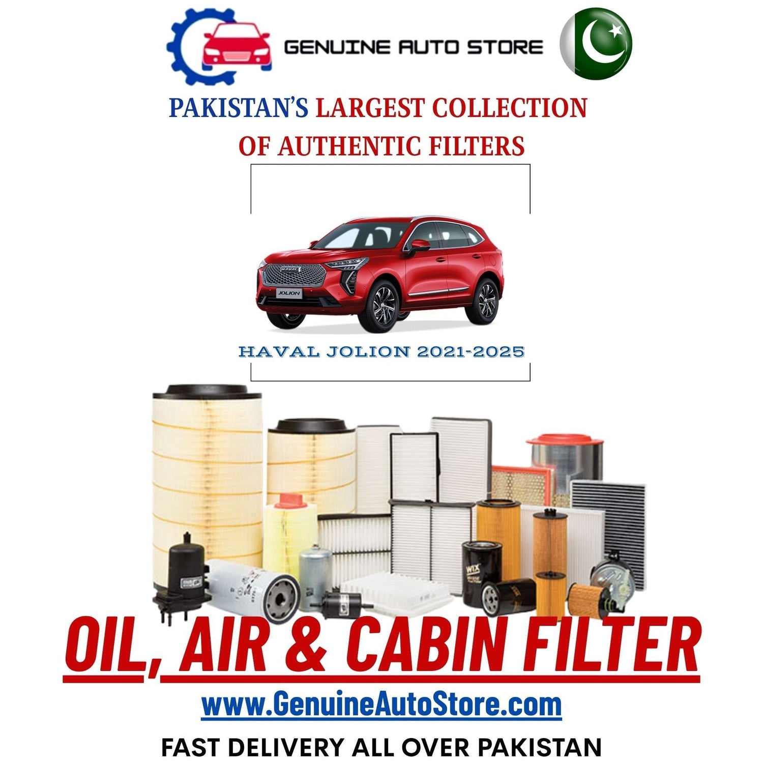 Genuine HAVAL JOLION 2021–2025 Filters in Pakistan – Genuine Auto Store