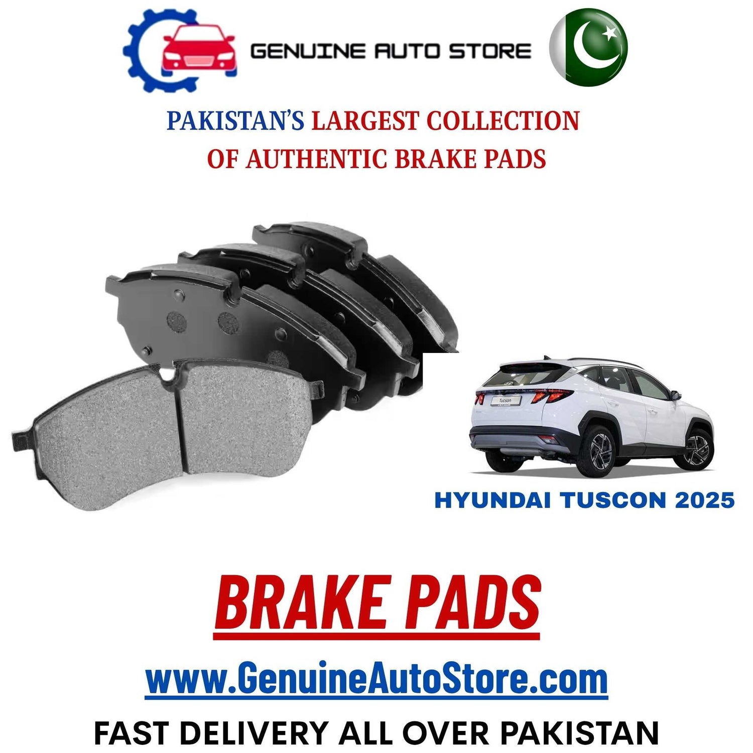 Genuine HYUNDAI TUSCON 2025 Brake Pads in Pakistan – Genuine Auto Store
