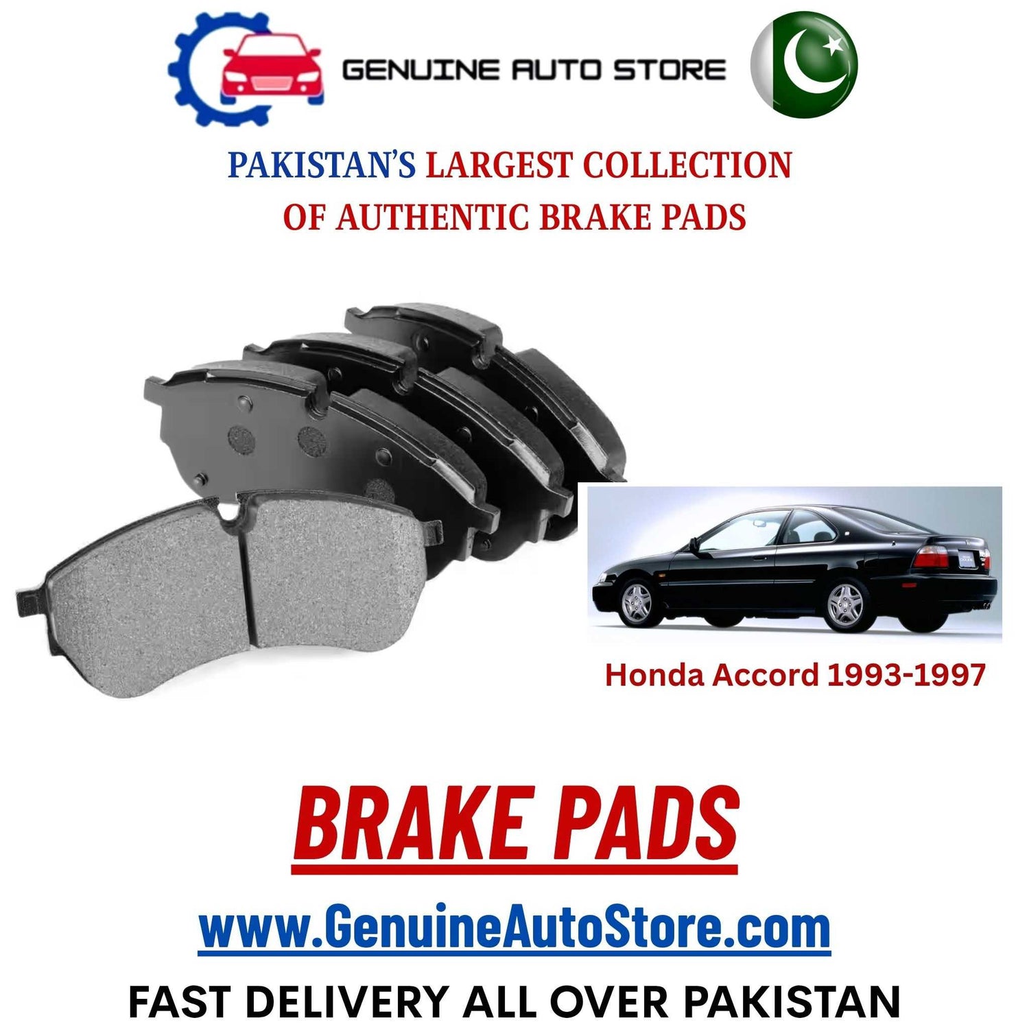 Genuine Honda Accord 1993–1997 Brake Pads in Pakistan – Genuine Auto Store