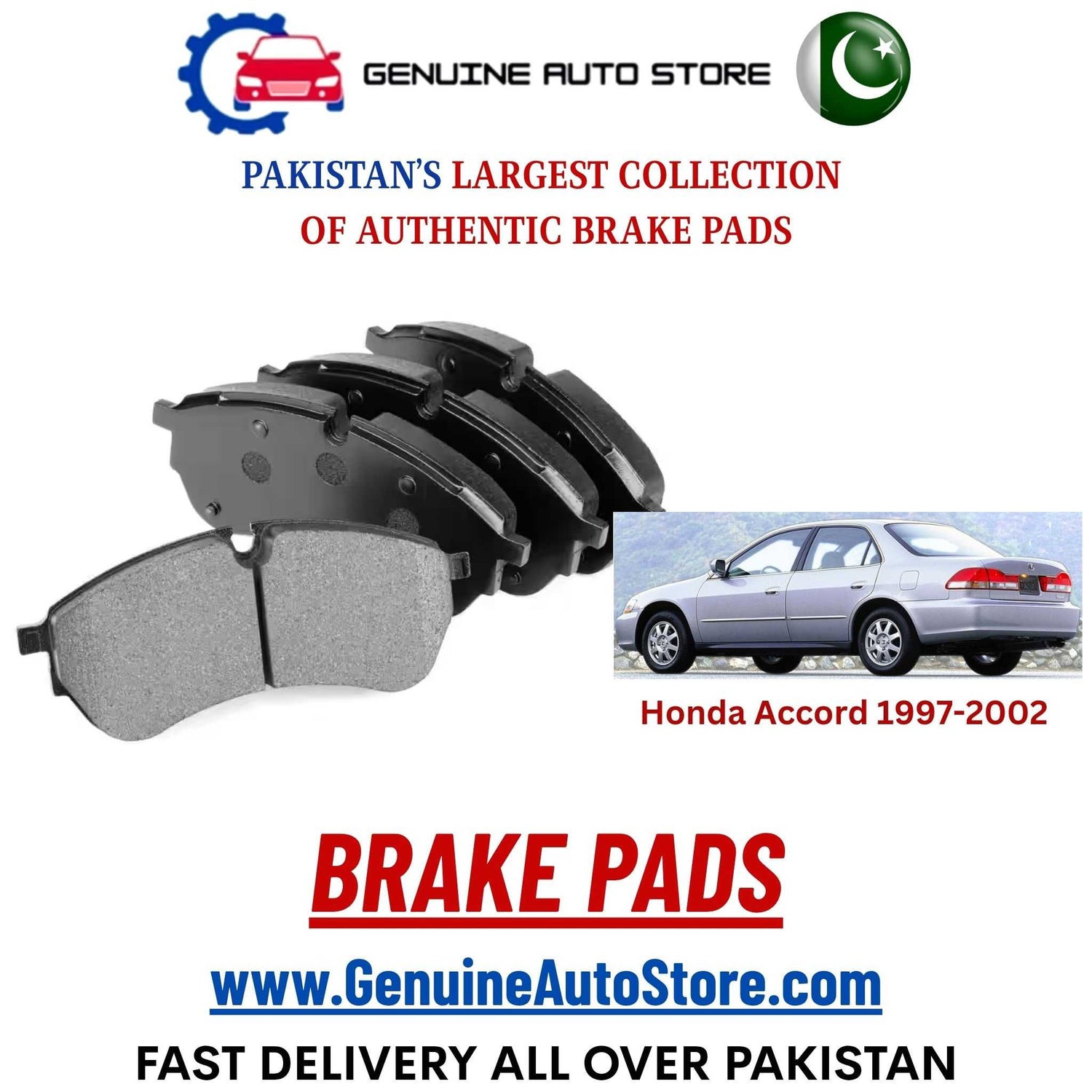 Genuine Honda Accord 1997–2002 Brake Pads in Pakistan – Genuine Auto Store