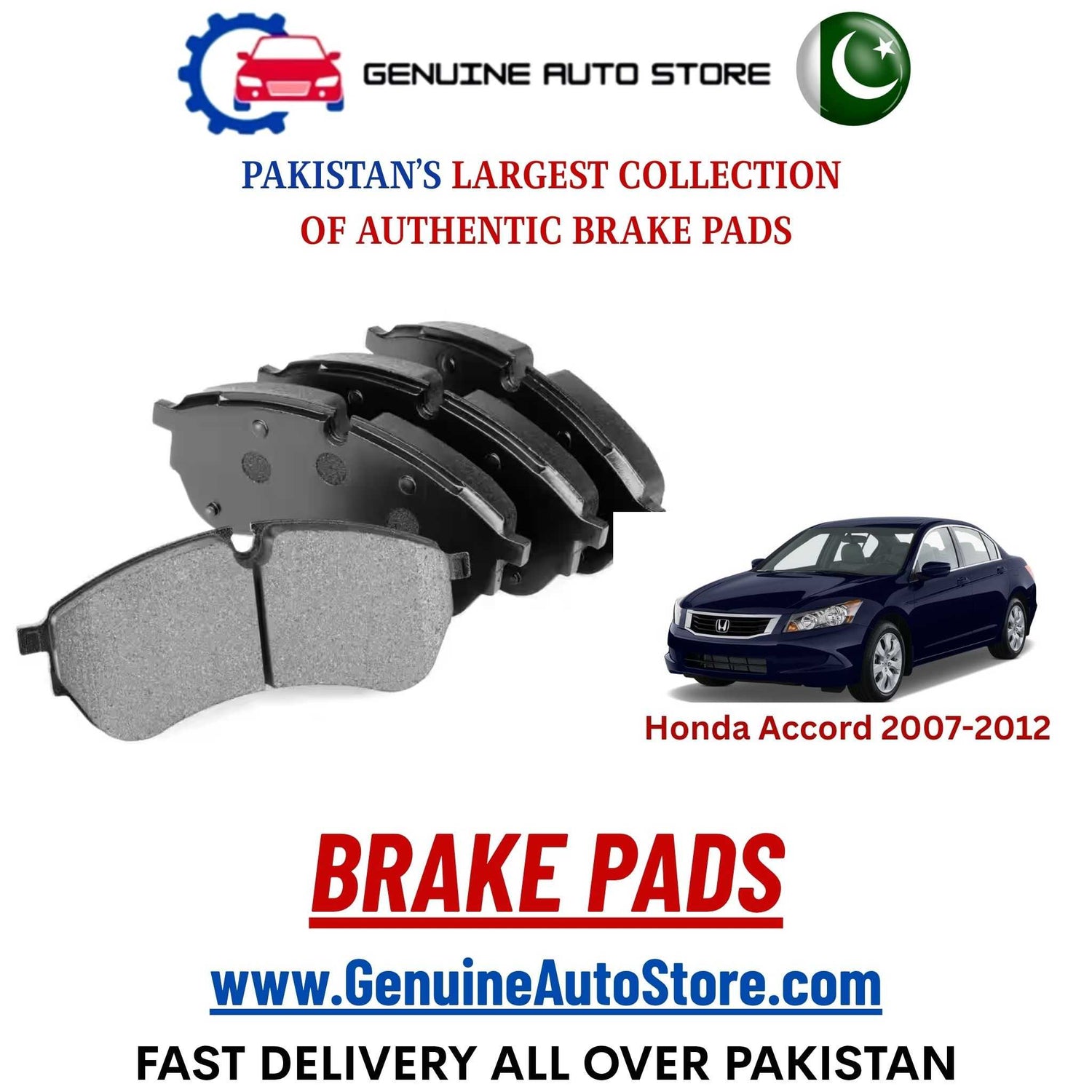 Genuine Honda Accord 2007–2012 Brake Pads in Pakistan – Genuine Auto Store