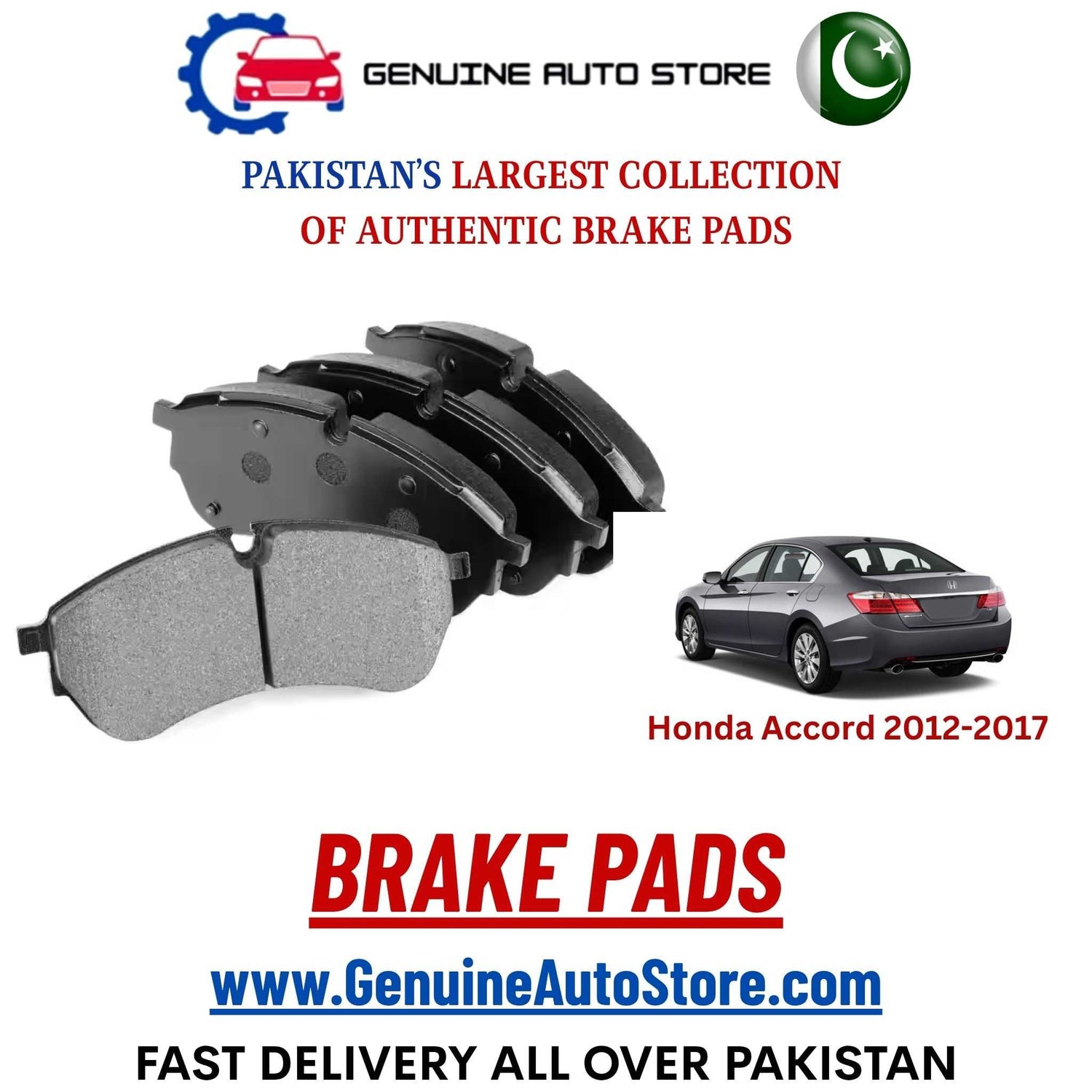 Genuine Honda Accord 2012–2017 Brake Pads in Pakistan – Genuine Auto Store