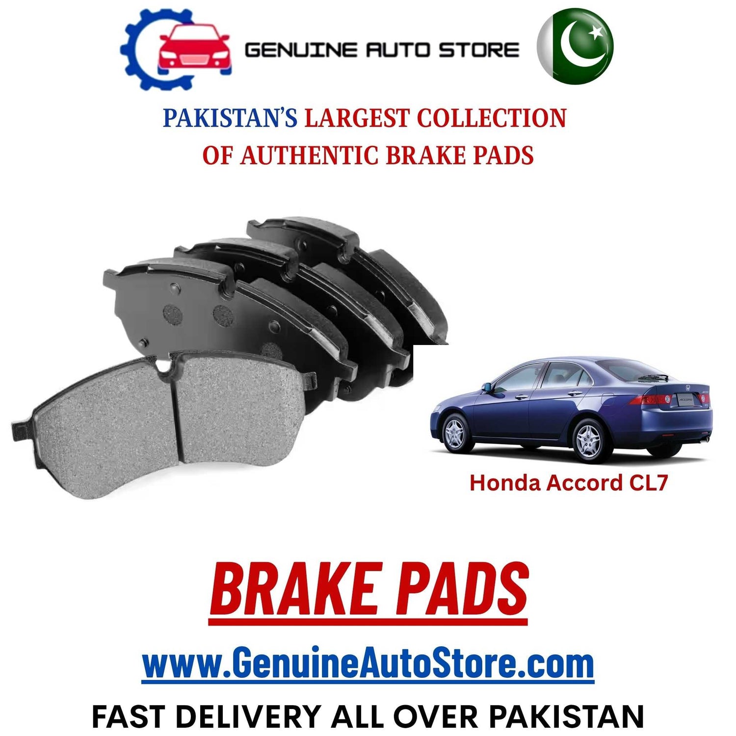 Genuine Honda Accord CL7 Brake Pads in Pakistan – Genuine Auto Store