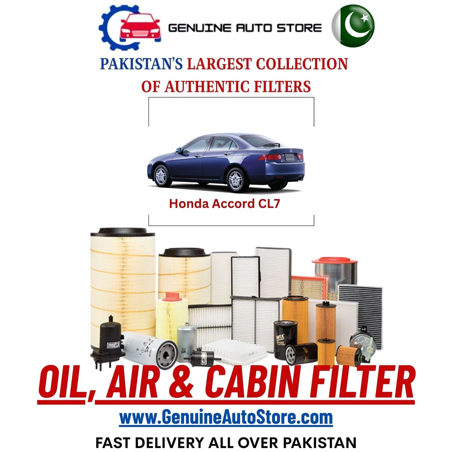 Genuine Honda Accord CL7 Filters in Pakistan – Genuine Auto Store
