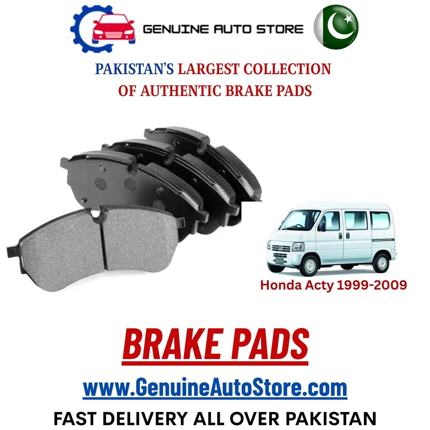 Genuine Honda Acty 1999–2009 Brake Pads in Pakistan – Genuine Auto Store
