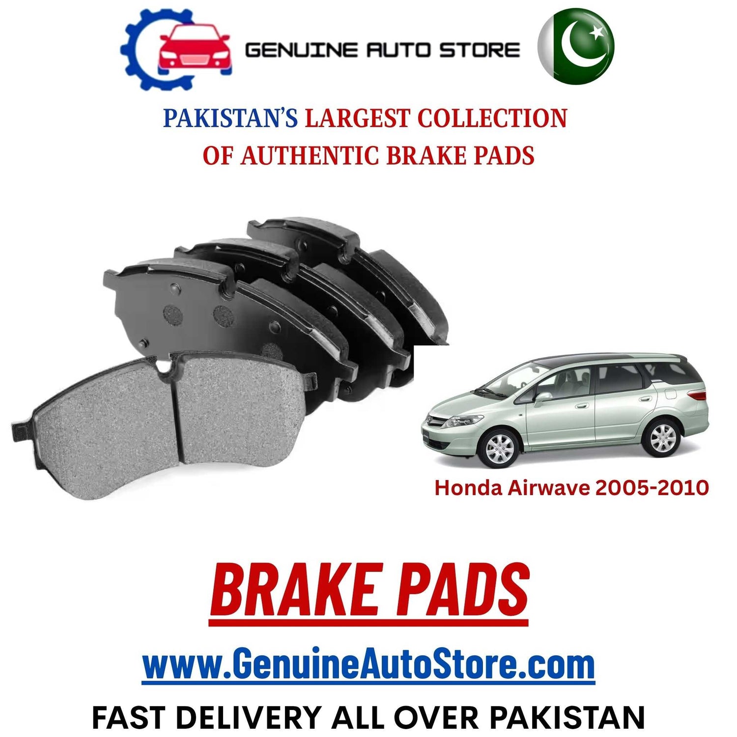 Genuine Honda Airwave 2005–2010 Brake Pads in Pakistan – Genuine Auto Store