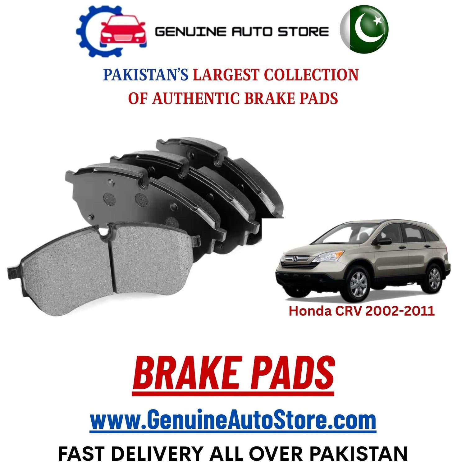 Genuine Honda CRV 2002–2011 Brake Pads in Pakistan – Genuine Auto Store