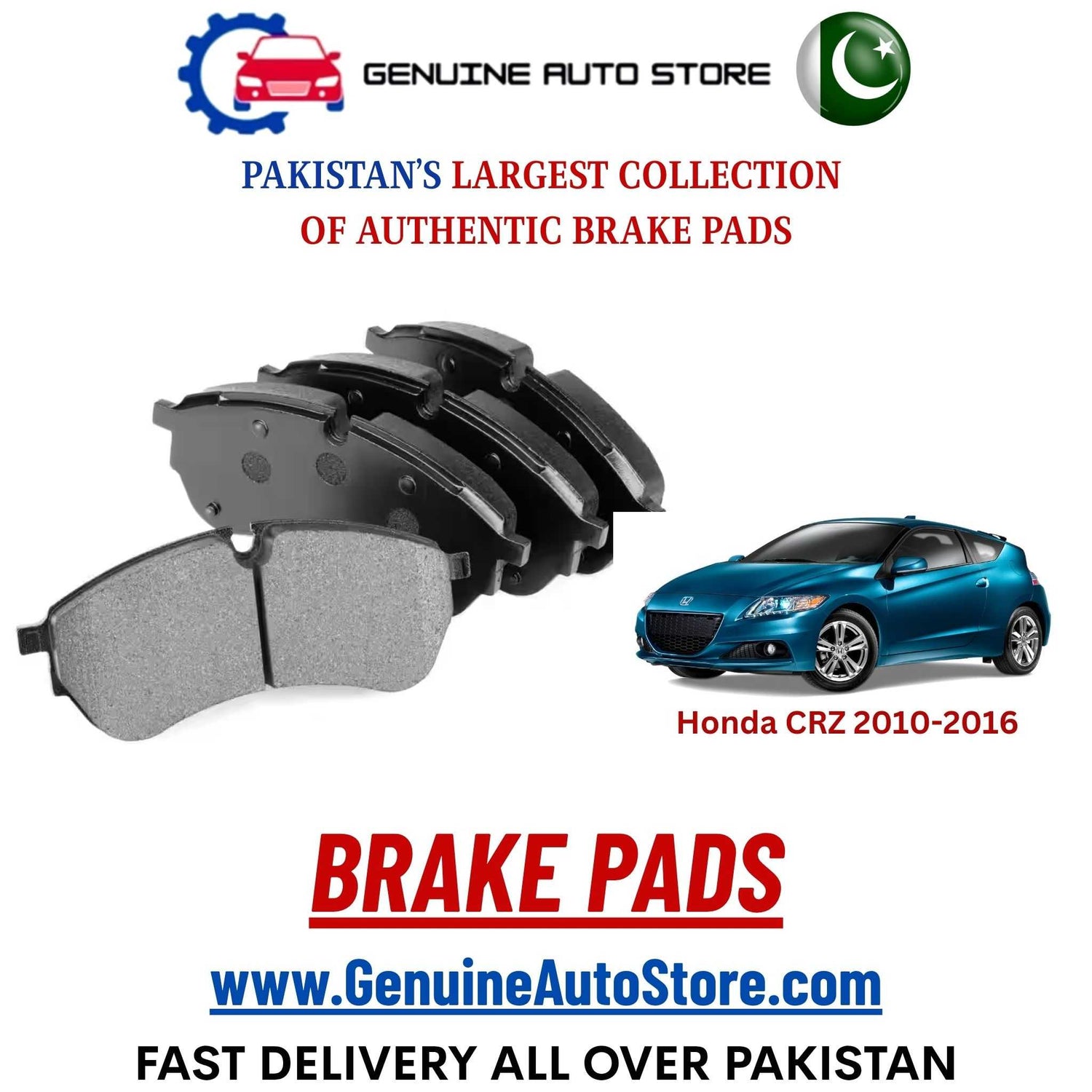 Genuine Honda CRZ 2010–2016 Brake Pads in Pakistan – Genuine Auto Store