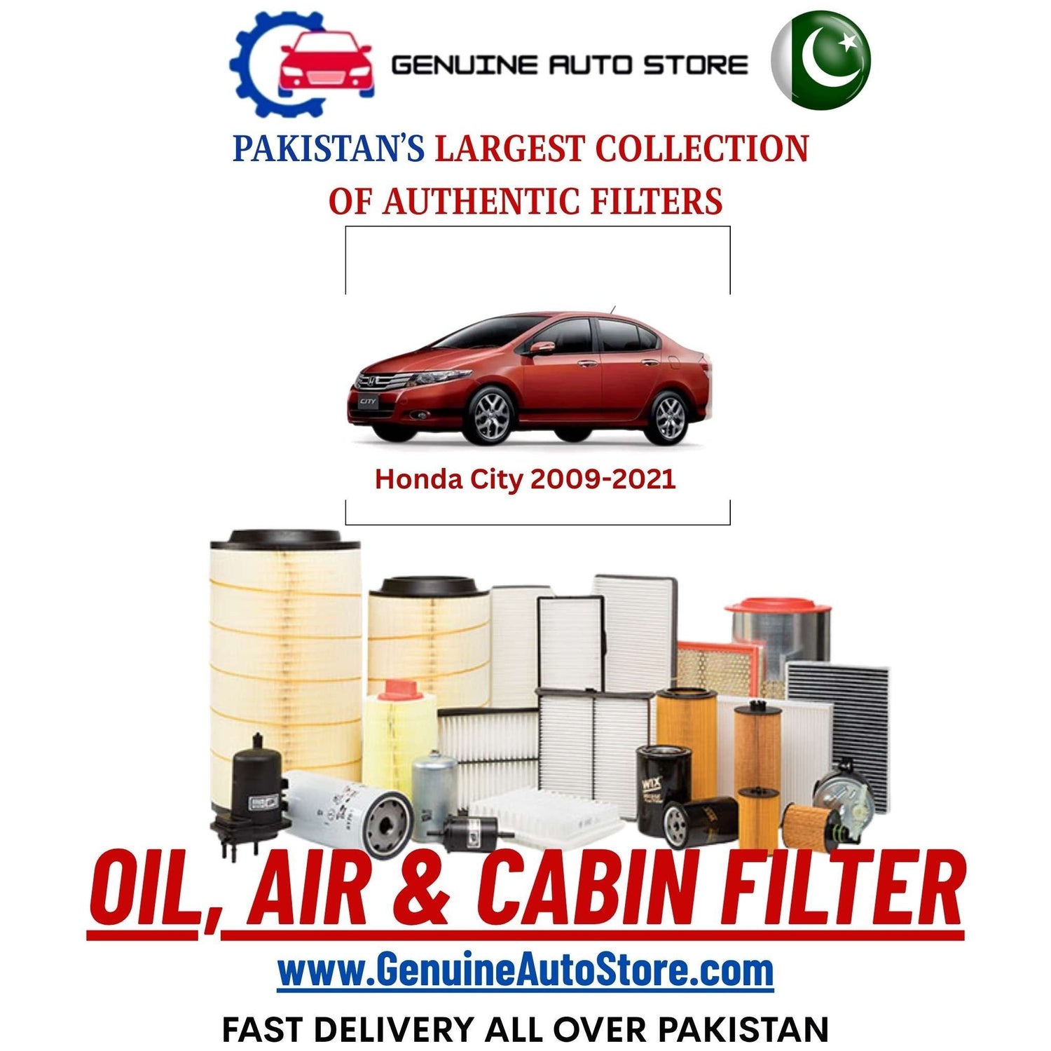 Genuine Honda City 2009–2021 Filters in Pakistan – Genuine Auto Store
