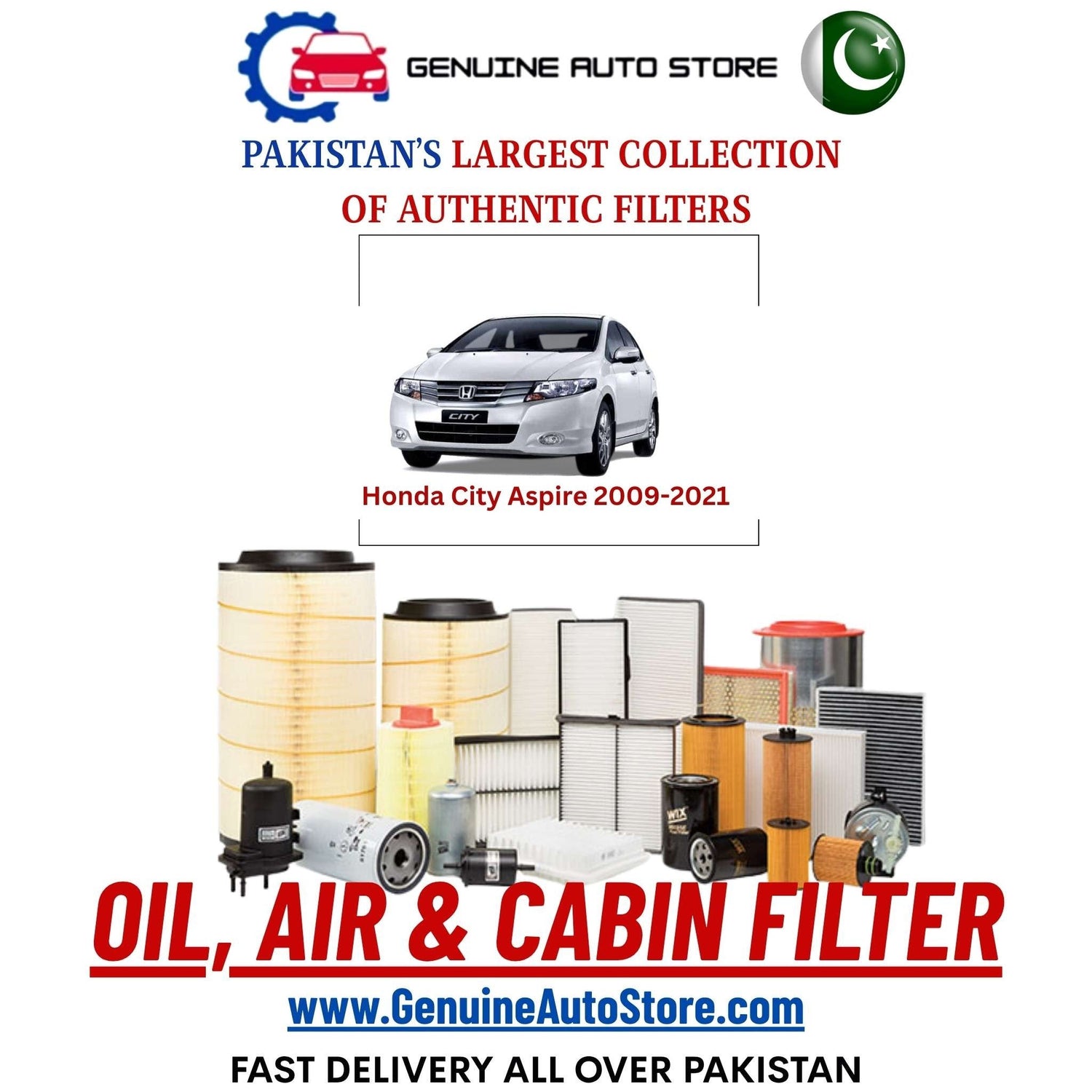 Genuine Honda City Aspire 2009–2021 Filters in Pakistan – Genuine Auto Store
