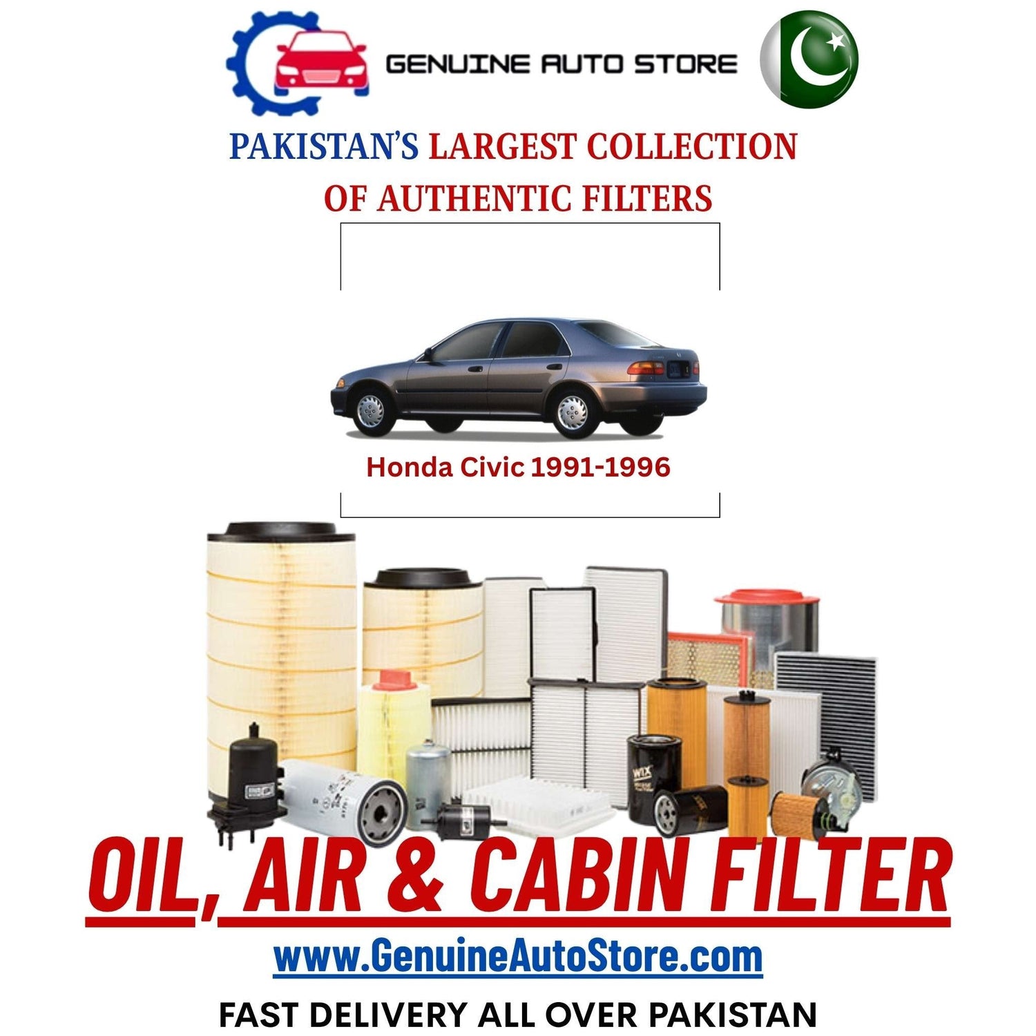 Genuine Honda Civic 1991–1996 Filters in Pakistan – Genuine Auto Store