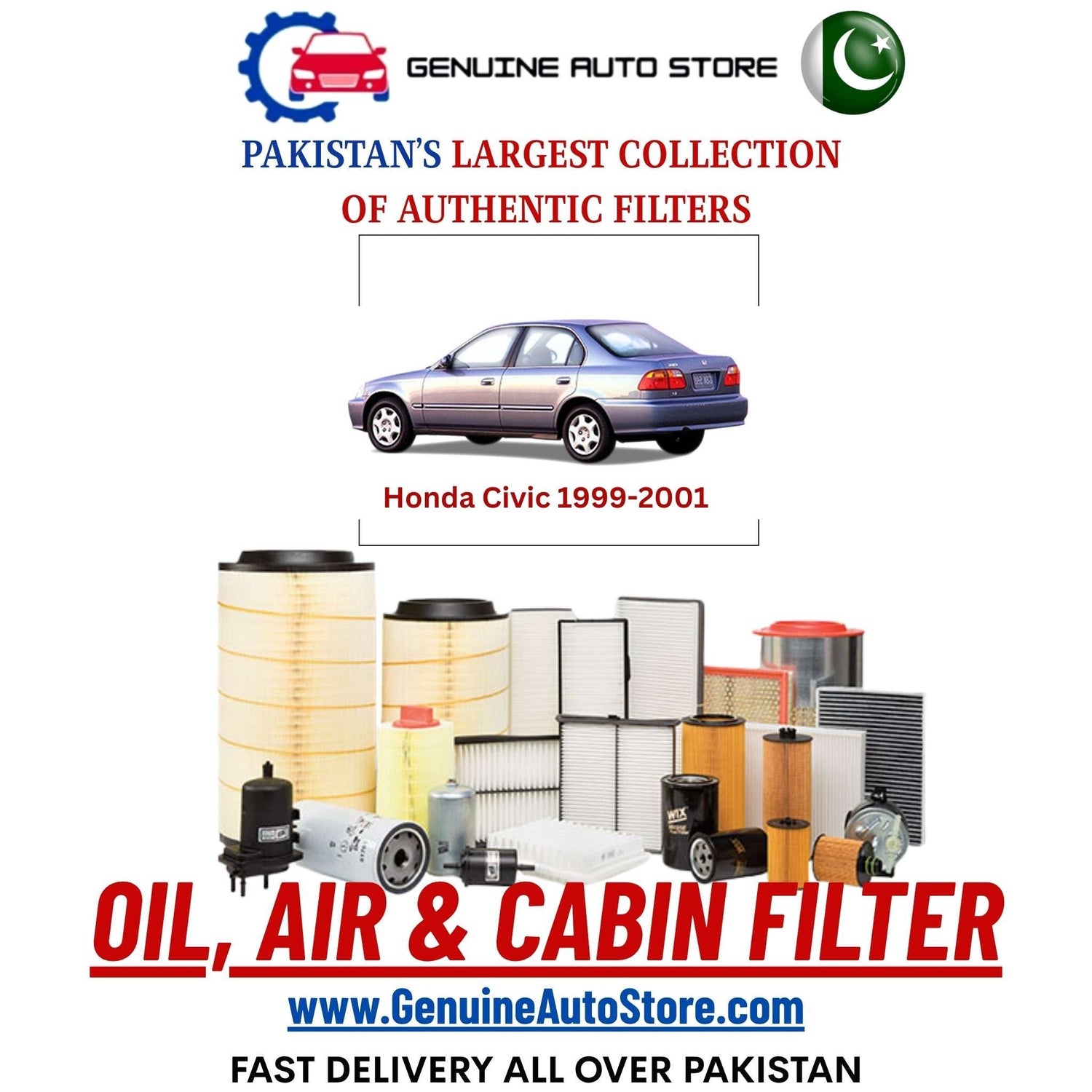 Genuine Honda Civic 1991–2001 Filters in Pakistan – Genuine Auto Store