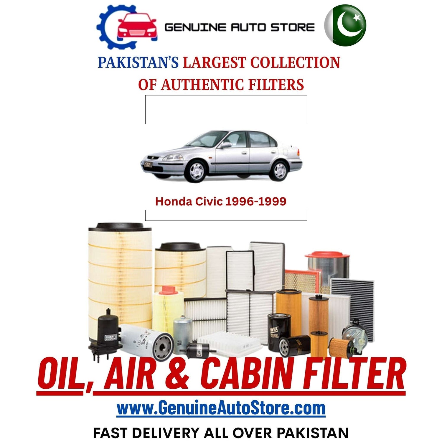 Genuine Honda Civic 1996–1999 Filters in Pakistan – Genuine Auto Store