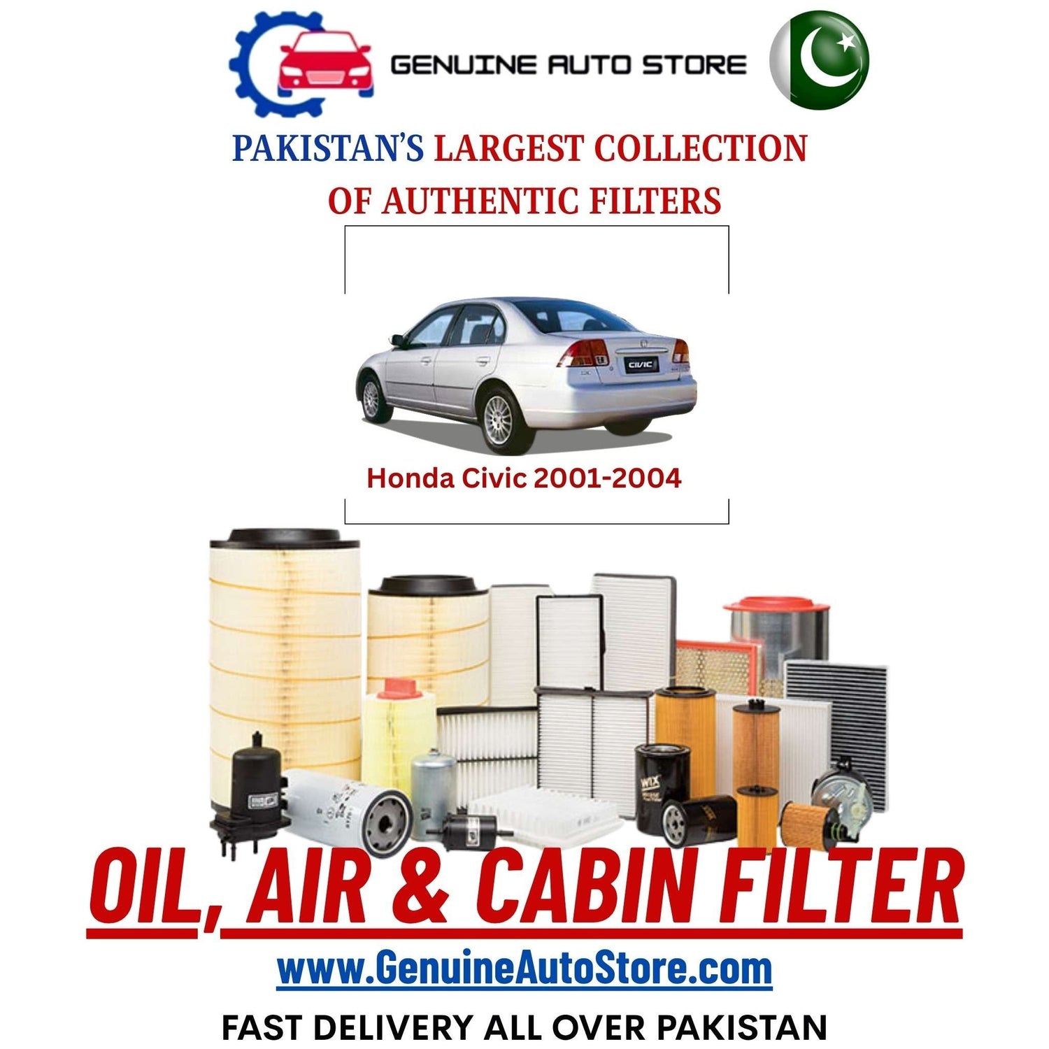 Genuine Honda Civic 2001–2004 Filters in Pakistan – Genuine Auto Store