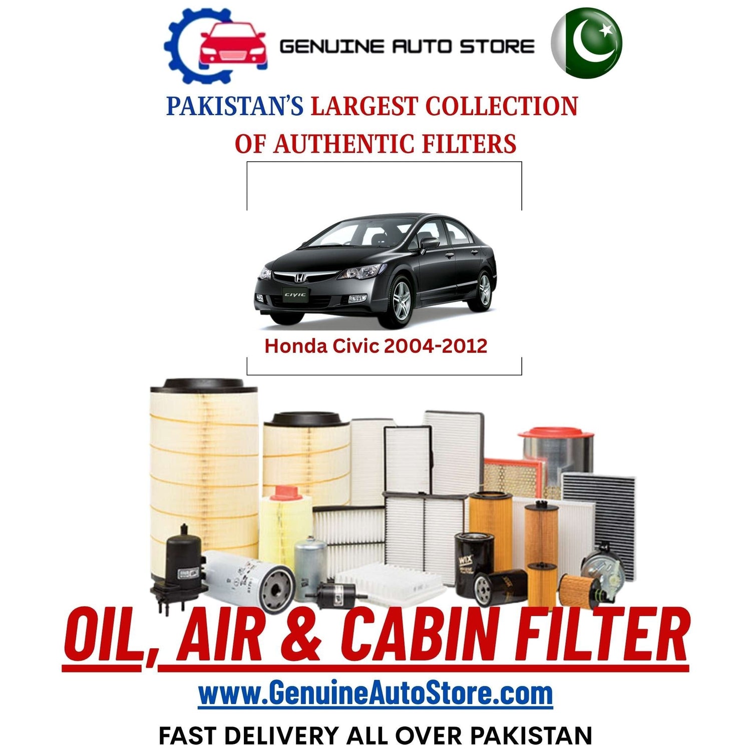 Genuine Honda Civic 2004–2012 Filters in Pakistan – Genuine Auto Store