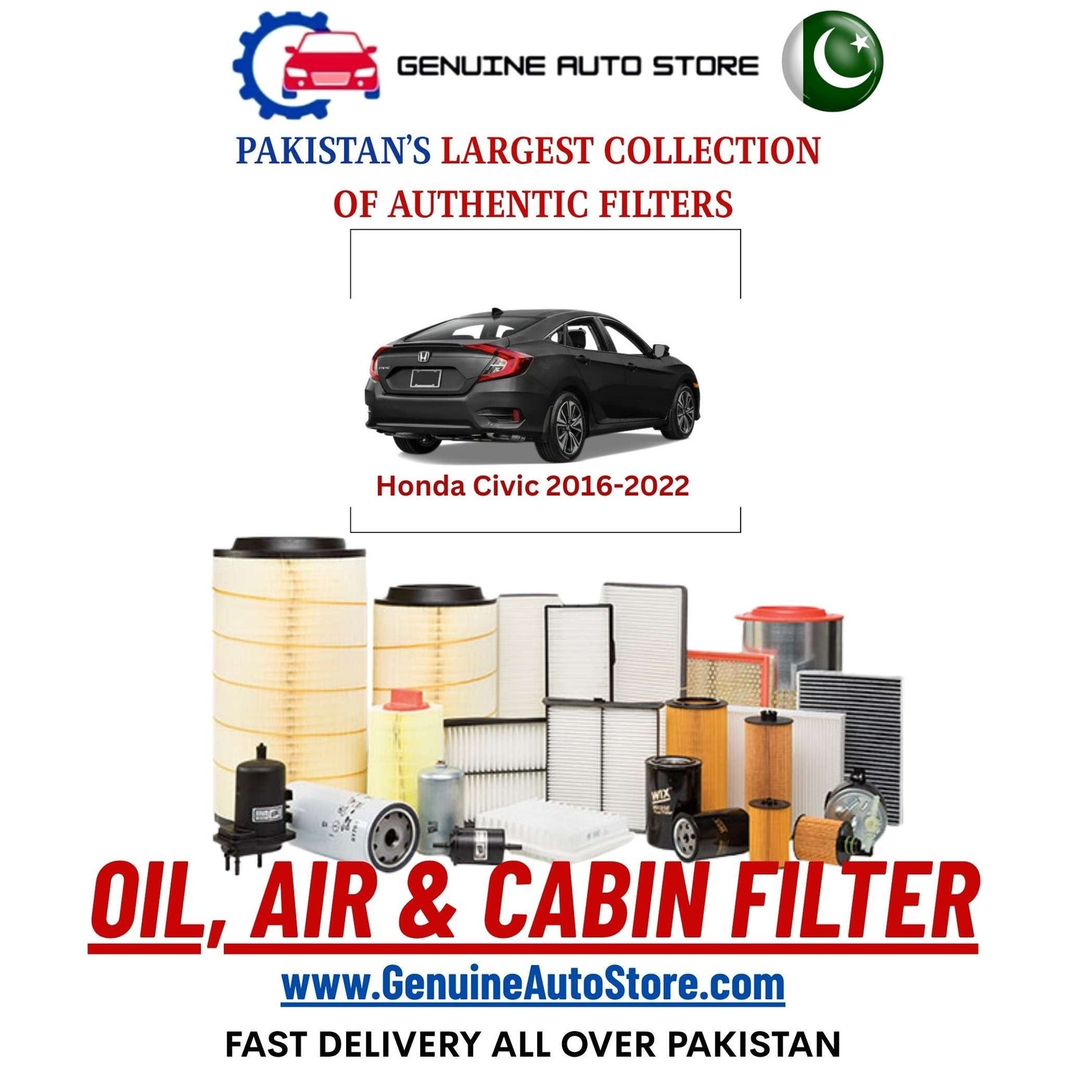 Genuine Honda Civic 2016–2022 Filters in Pakistan – Genuine Auto Store