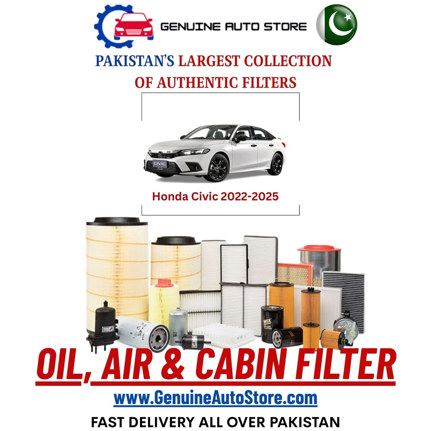 Genuine Honda Civic 2022–2025 Filters in Pakistan – Genuine Auto Store