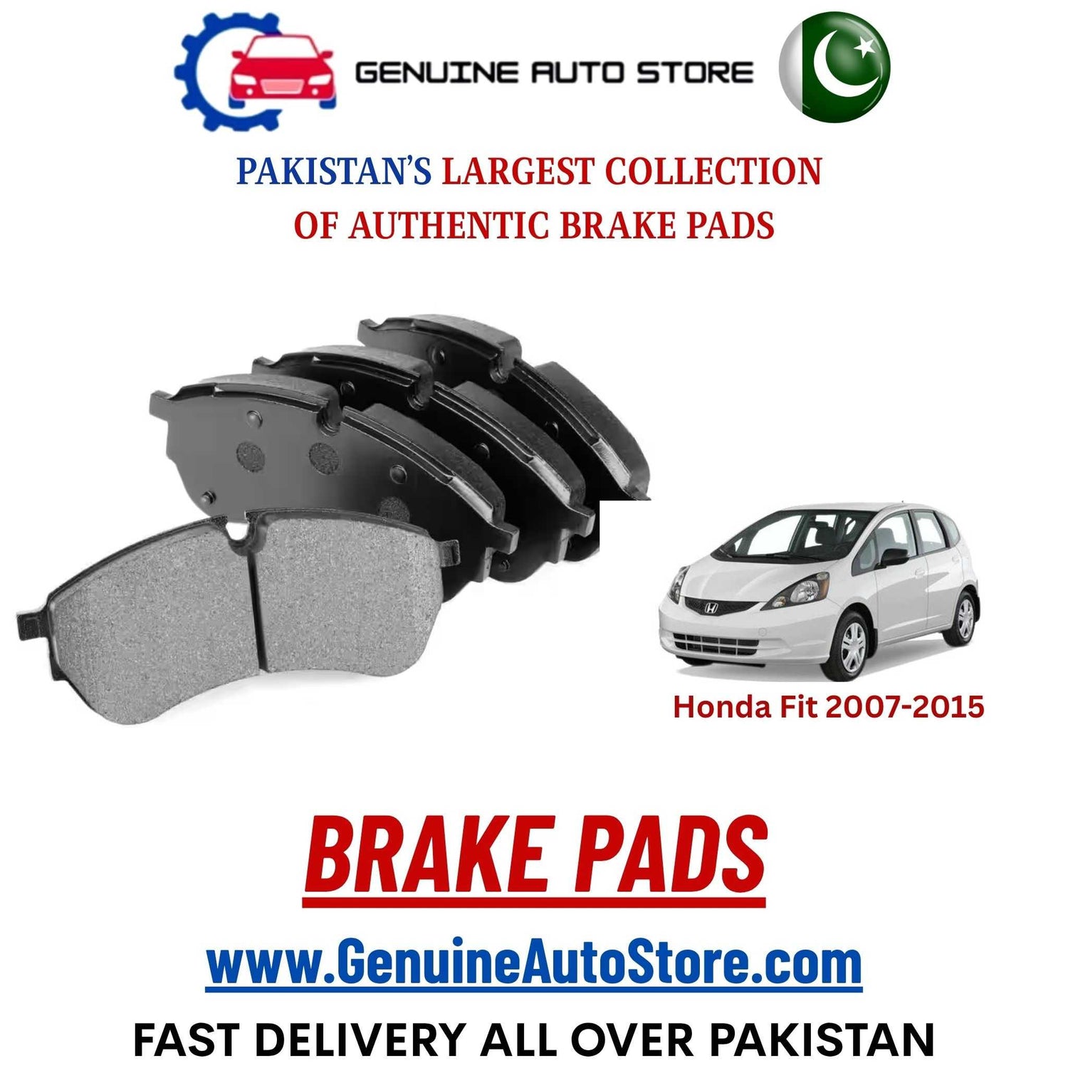 Genuine Honda Fit 2007–2015 Brake Pads in Pakistan – Genuine Auto Store