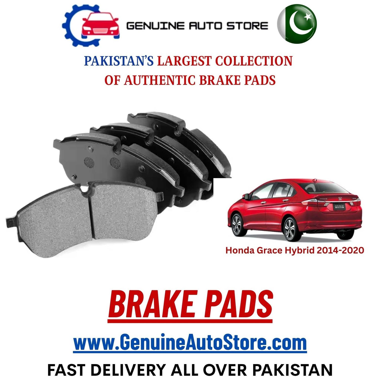 Genuine Honda Grace Hybrid 2014–2020 Brake Pads in Pakistan – Genuine Auto Store