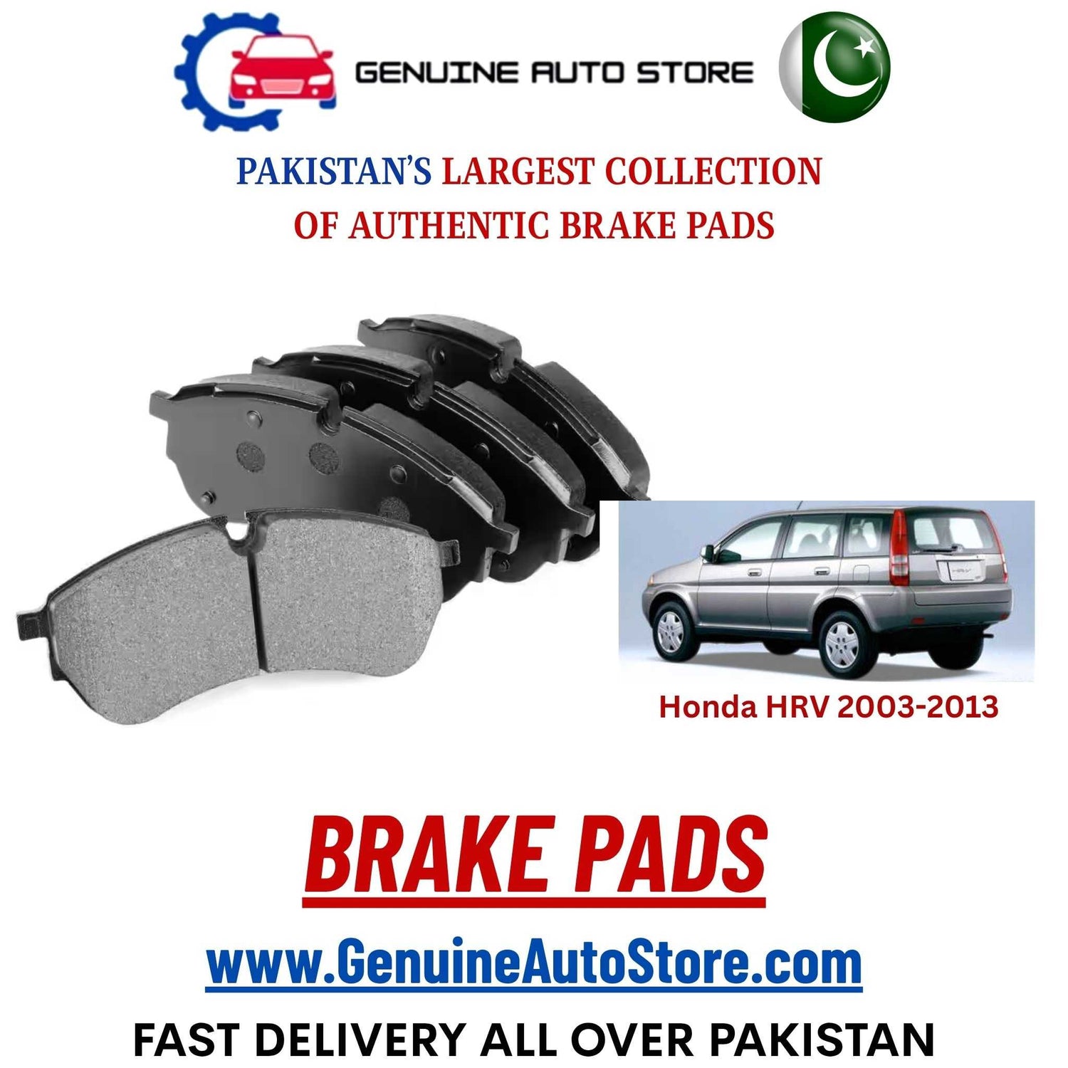 Genuine Honda HRV 2003–2013 Brake Pads in Pakistan – Genuine Auto Store