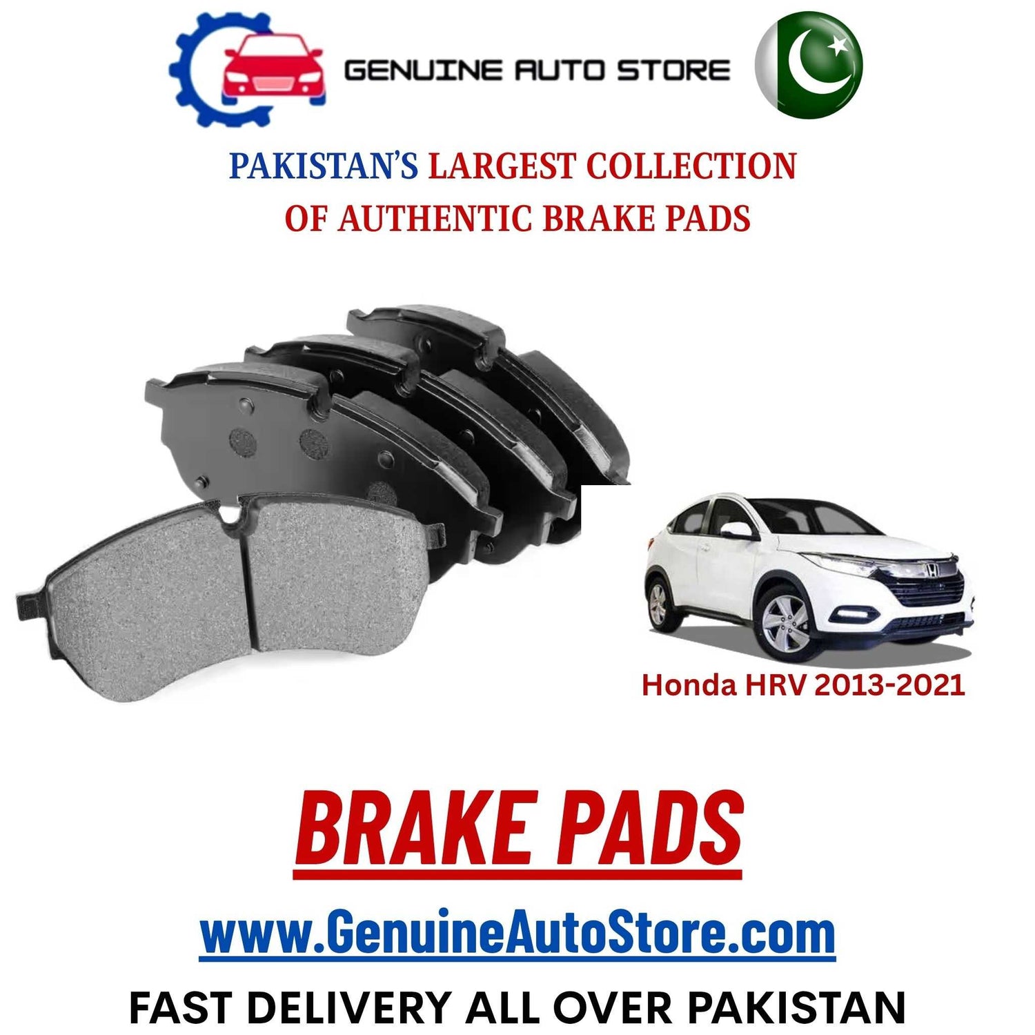 Genuine Honda HRV 2013–2021 Brake Pads in Pakistan – Genuine Auto Store
