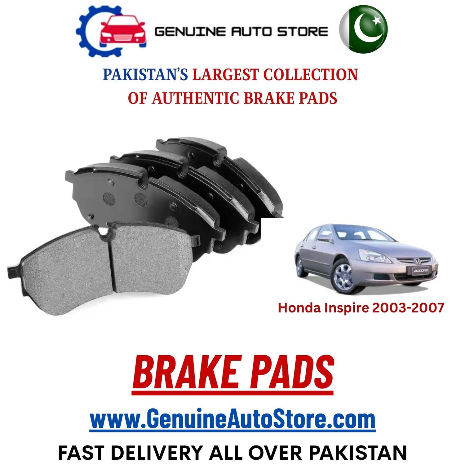 Genuine Honda Inspire 2003–2007 Brake Pads in Pakistan – Genuine Auto Store