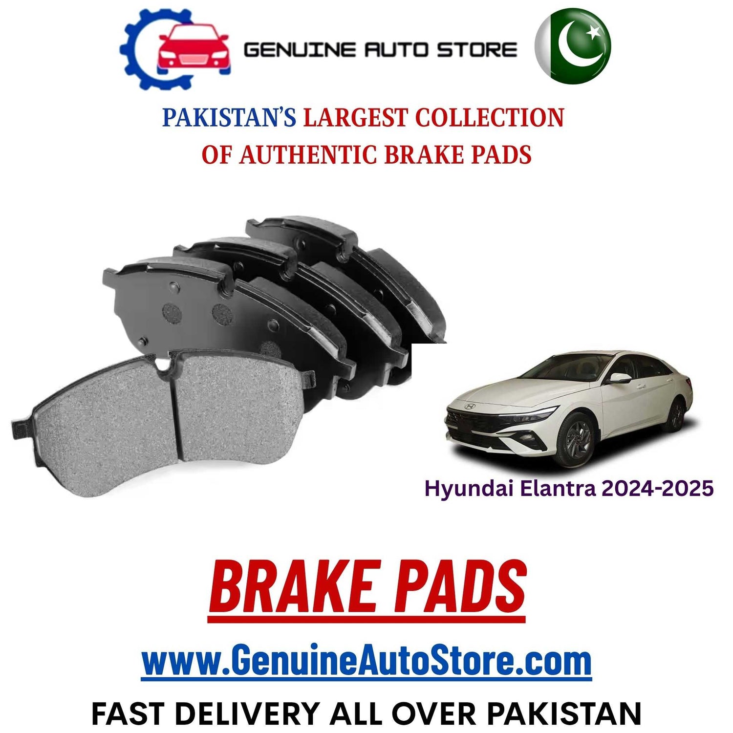 Genuine Hyundai Elantra 2024–2025 Brake Pads in Pakistan – Genuine Auto Store