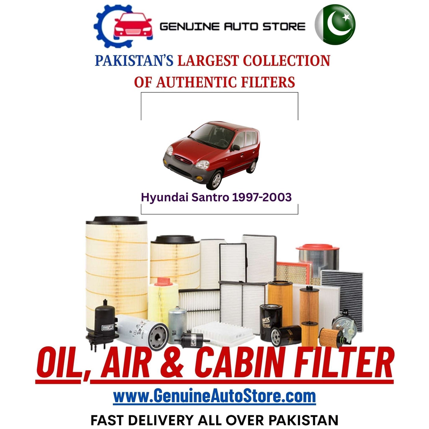 Genuine Hyundai Santro 1997–2003 Filters in Pakistan – Genuine Auto Store