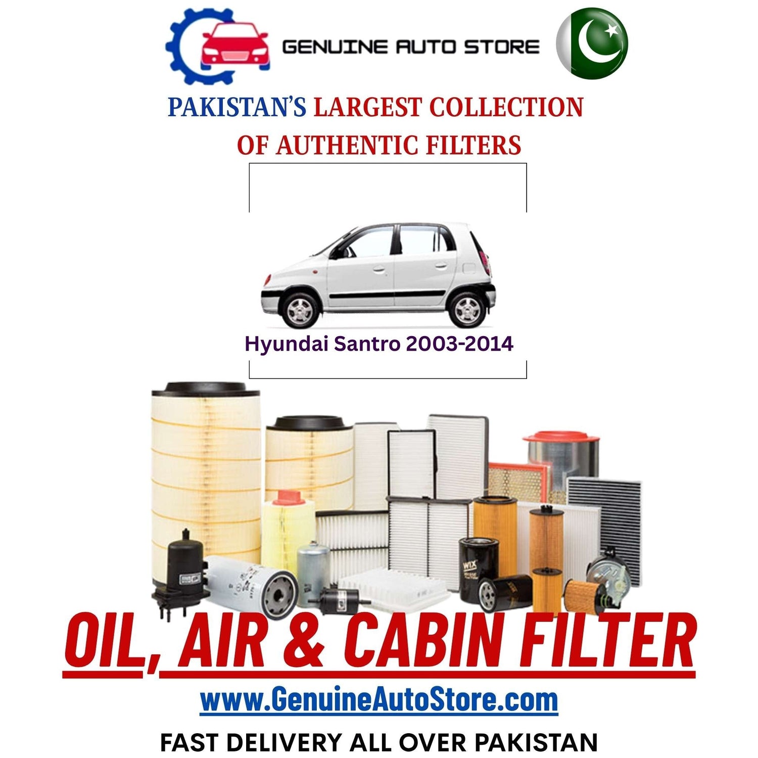 Genuine Hyundai Santro 2003–2014 Filters in Pakistan – Genuine Auto Store