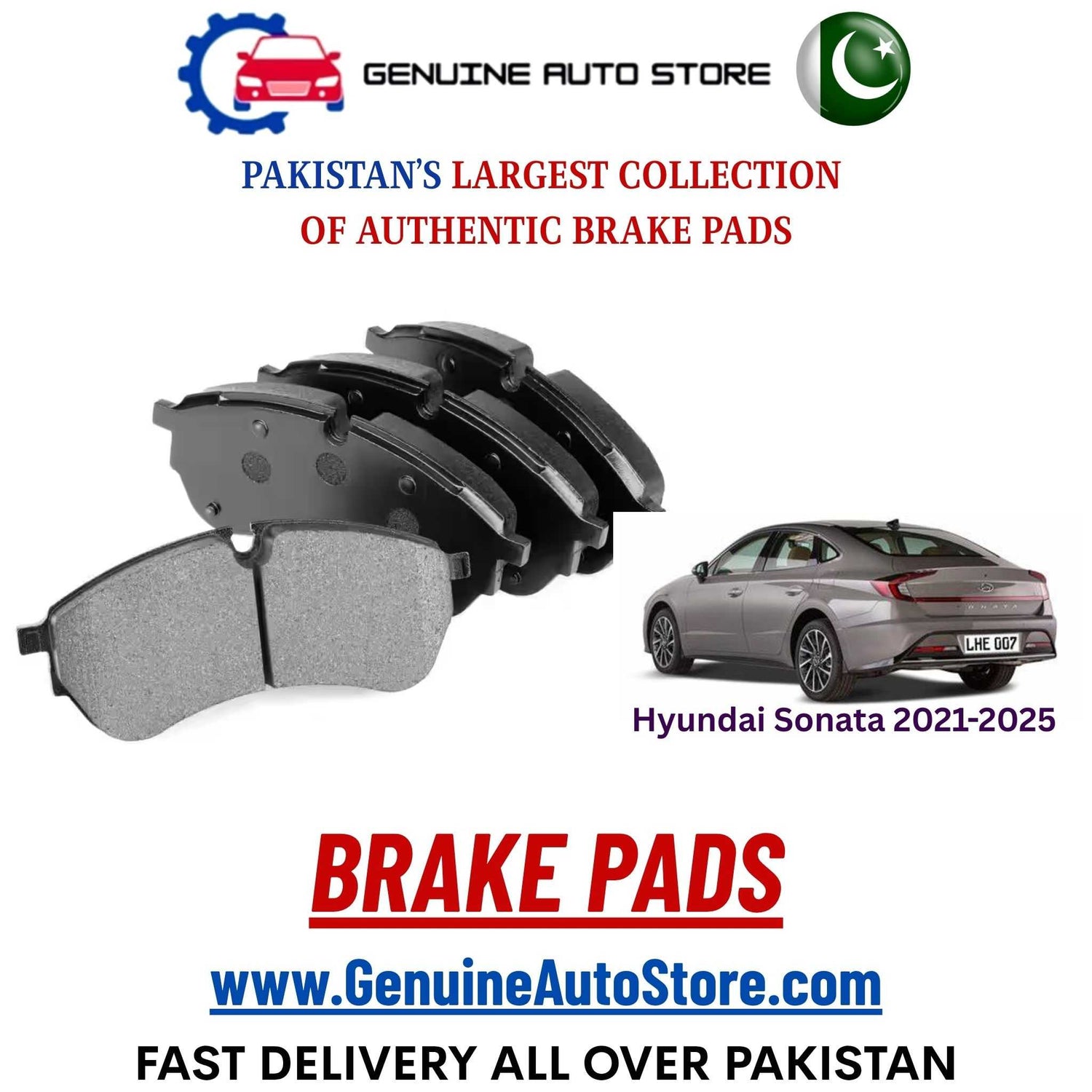 Genuine Hyundai Sonata 2021–2025 Brake Pads in Pakistan – Genuine Auto Store