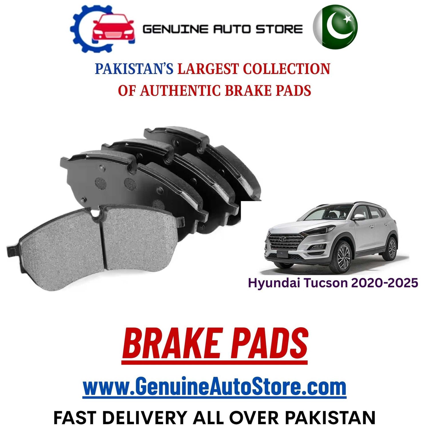 Genuine Hyundai Tucson 2020–2025 Brake Pads in Pakistan – Genuine Auto Store