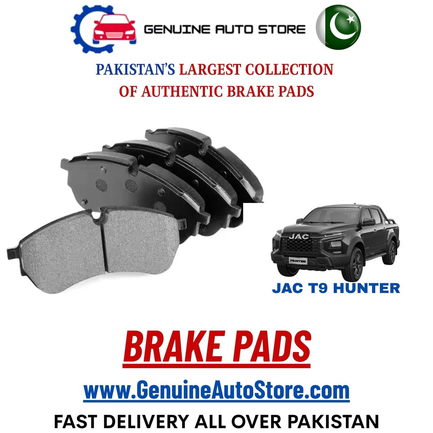 Genuine JAC T9 HUNTER Brake Pads in Pakistan – Genuine Auto Store