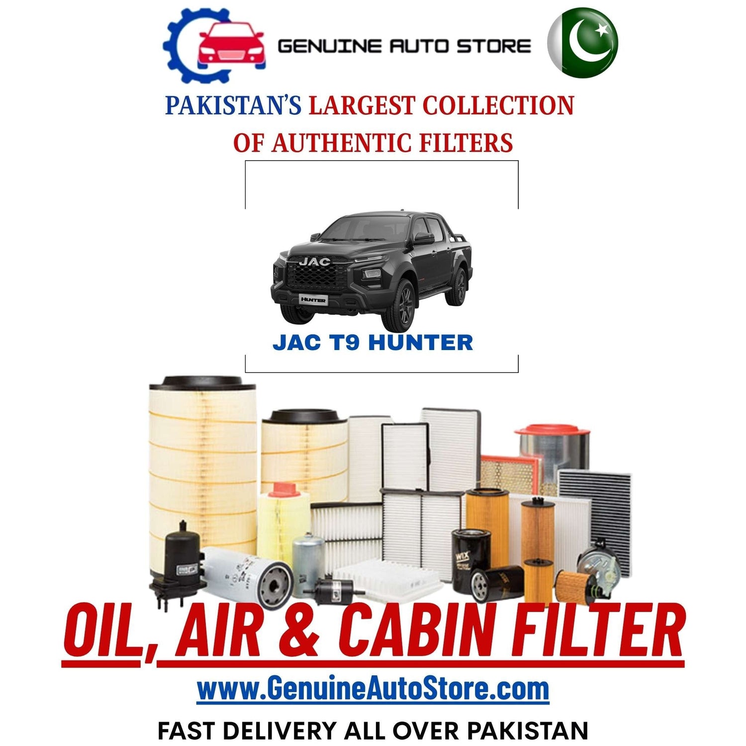 Genuine JAC T9 HUNTER Filters in Pakistan – Genuine Auto Store