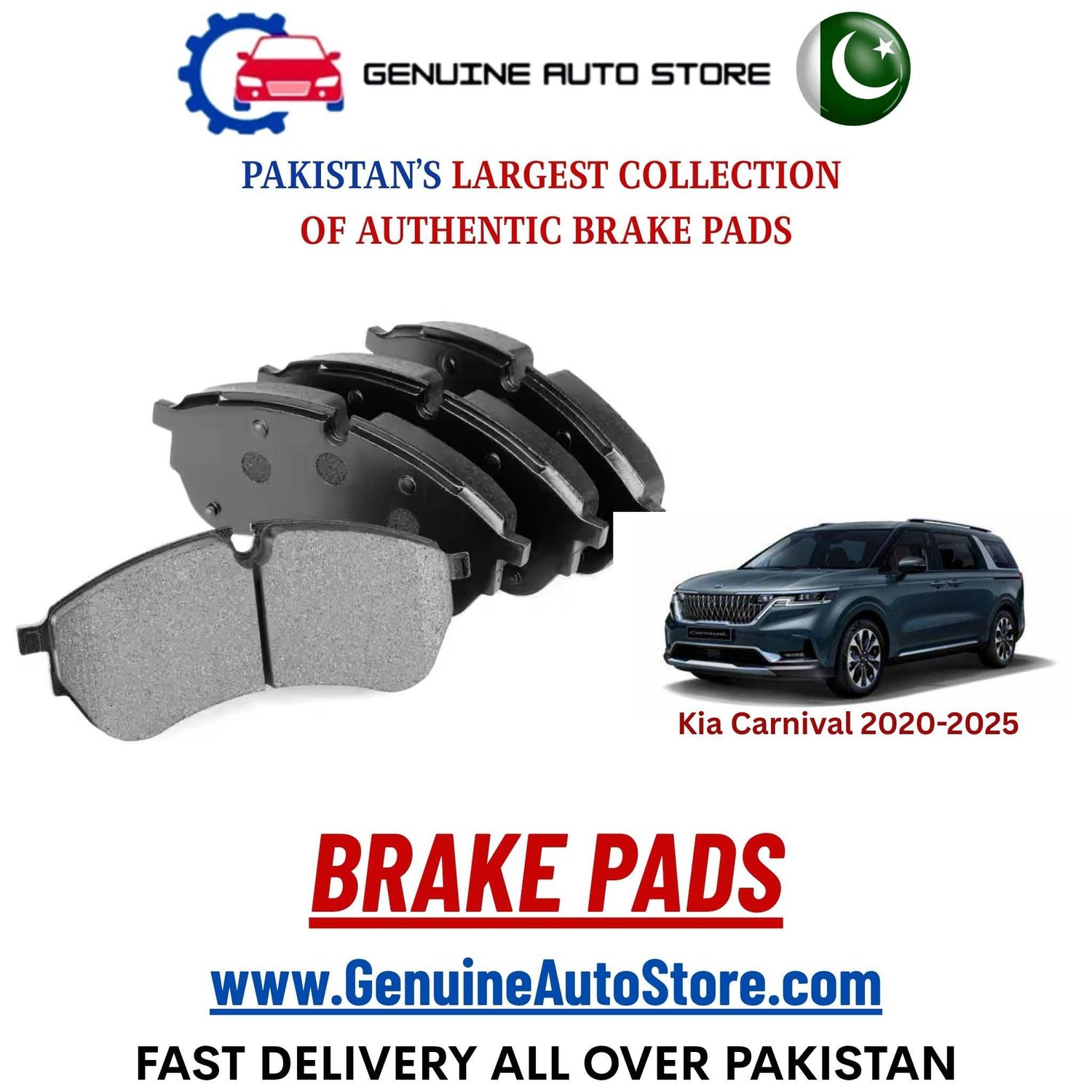 Genuine Kia Carnival 2020–2025 Brake Pads in Pakistan – Genuine Auto Store