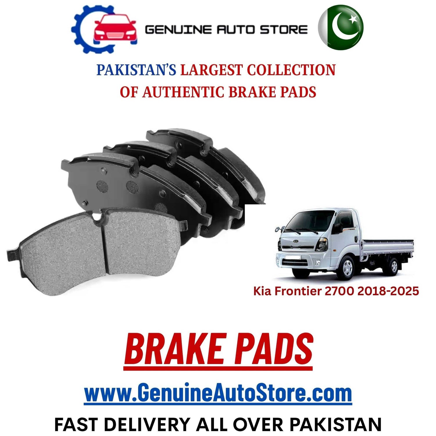 Genuine Kia Frontier 2700 2018–2025 Brake Pads in Pakistan – Genuine Auto Store