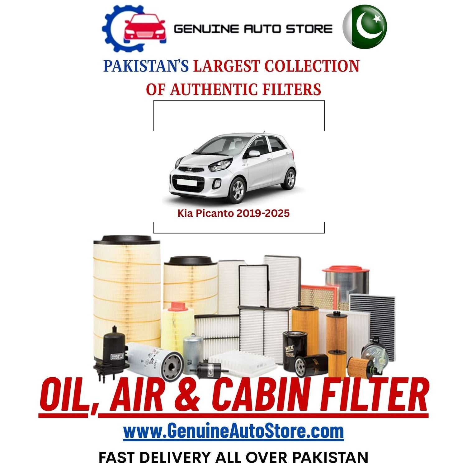 Genuine Kia Picanto 2019–2025 Filters in Pakistan – Genuine Auto Store