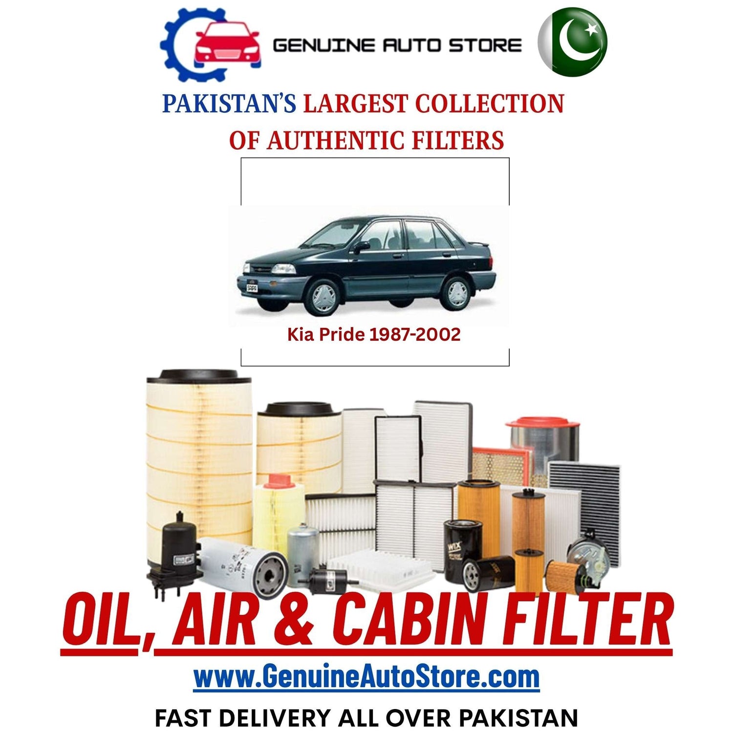 Genuine Kia Pride 1987–2002 Filters in Pakistan – Genuine Auto Store