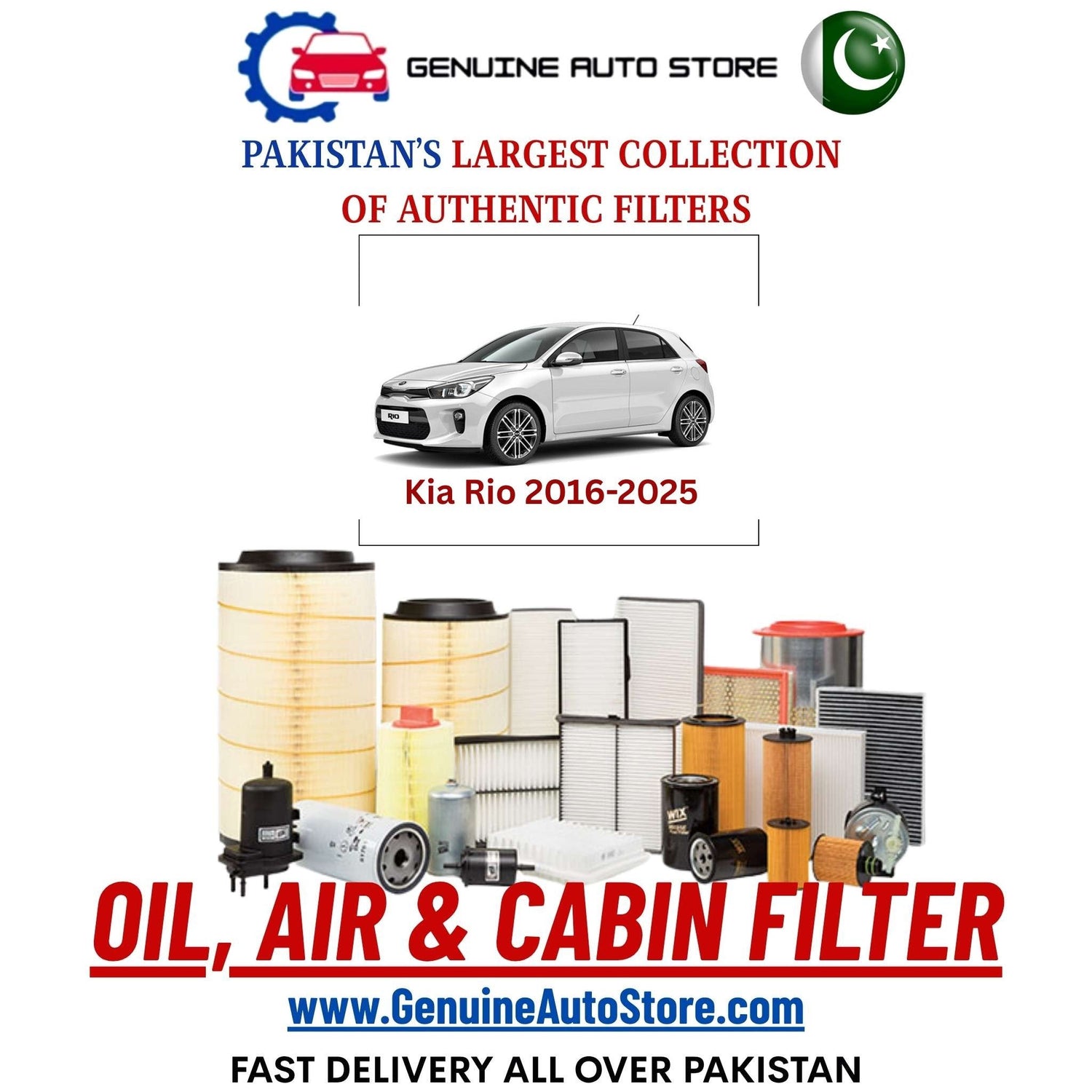 Genuine Kia Rio 2016–2025 Filters in Pakistan – Genuine Auto Store