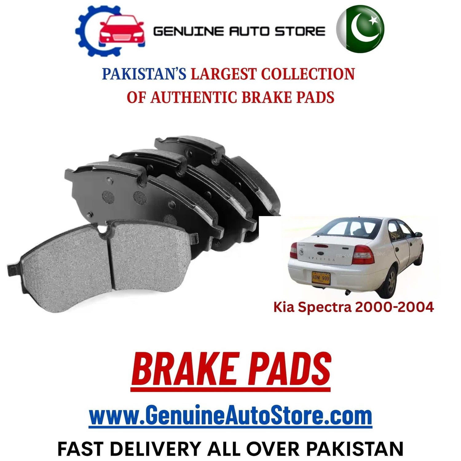 Genuine Kia Spectra 2000–2004 Brake Pads in Pakistan – Genuine Auto Store