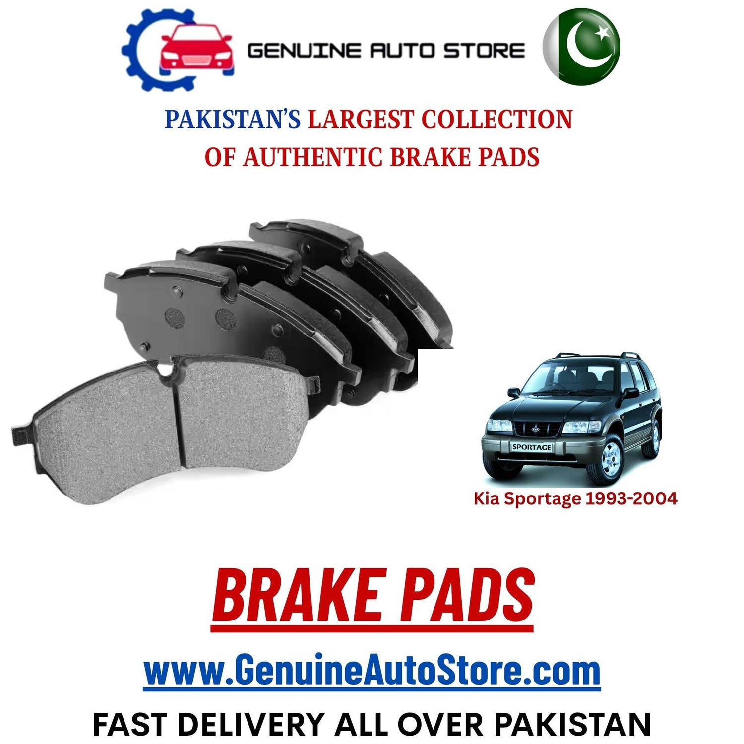 Genuine Kia Sportage 1993–2004 Brake Pads in Pakistan – Genuine Auto Store