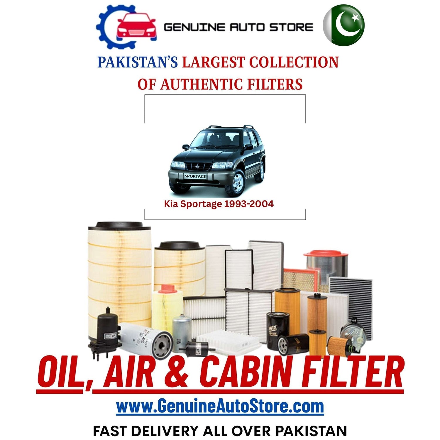 Genuine Kia Sportage 1993–2004 Filters in Pakistan – Genuine Auto Store
